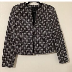 Banana Republic Black and White Diamond Pattern Blazer